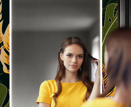 Backlit Decorative Mirror For The Hallway - Botanical Flowers #12