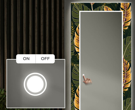 Backlit Decorative Mirror For The Hallway - Botanical Flowers #4