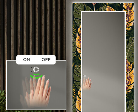 Backlit Decorative Mirror For The Hallway - Botanical Flowers #5