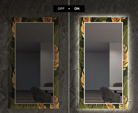 Backlit Decorative Mirror For The Hallway - Botanical Flowers #7