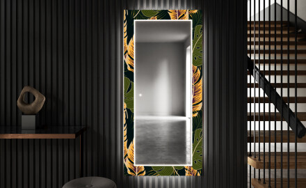 Backlit Decorative Mirror For The Hallway - Botanical Flowers