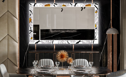 Backlit Decorative Mirror For The Dining Room - Chamomile