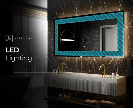Backlit Decorative Mirror - Blue Harmonies #9