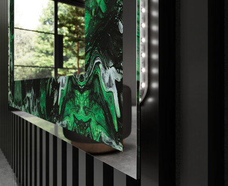 Backlit Decorative Mirror - Malachite Magic #3