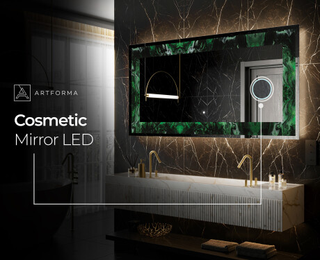 Backlit Decorative Mirror - Malachite Magic #9