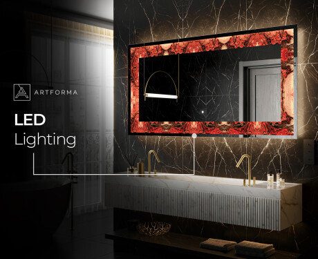 Backlit Decorative Mirror - Fiery Reflections #6