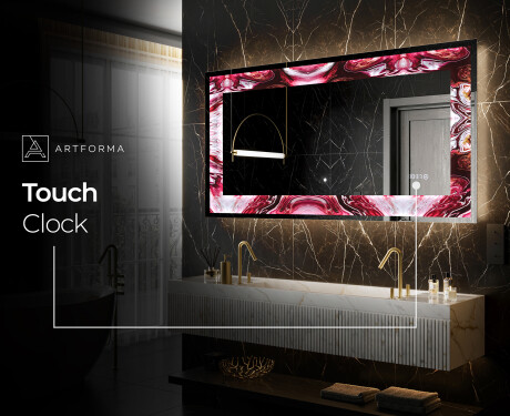 Backlit Decorative Mirror - Ruby Rhythms #8