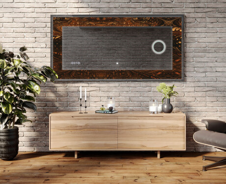 Backlit Decorative Mirror - Amber Shell #5