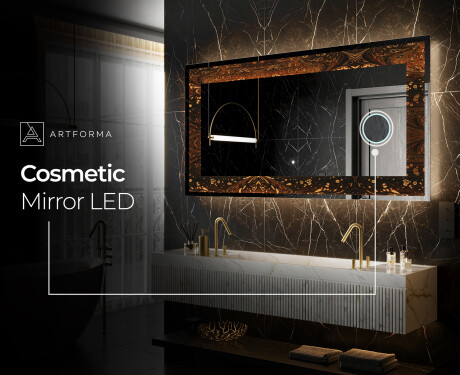 Backlit Decorative Mirror - Amber Shell #7