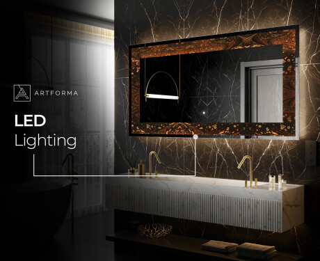 Backlit Decorative Mirror - Amber Shell #9