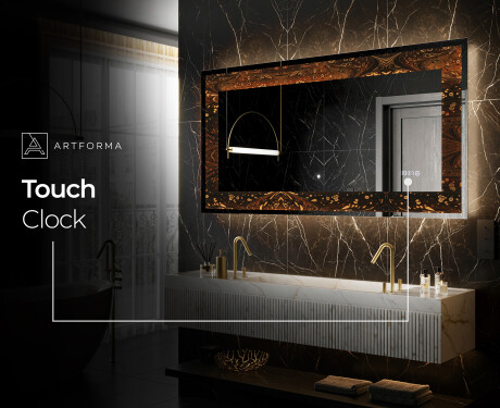 Backlit Decorative Mirror - Amber Shell #8