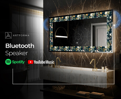 Backlit Decorative Mirror - Cascading Flowers #6