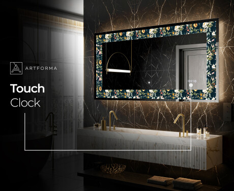 Backlit Decorative Mirror - Cascading Flowers #7