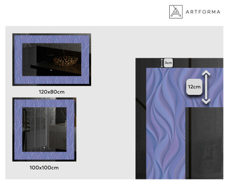 Backlit Decorative Mirror - Colorful Ruffles #2