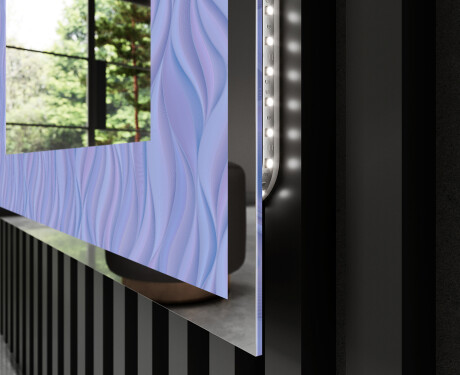 Backlit Decorative Mirror - Colorful Ruffles #3