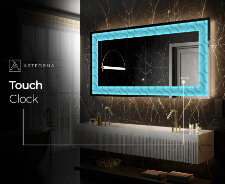 Backlit Decorative Mirror - Divergent Lines #8