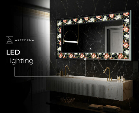 Backlit Decorative Mirror - Plant Rhythms #7