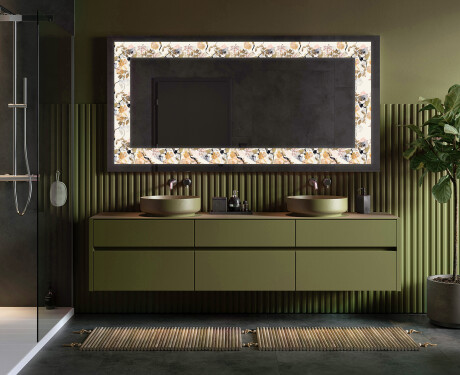 Backlit Decorative Mirror - Floral Reflections #4