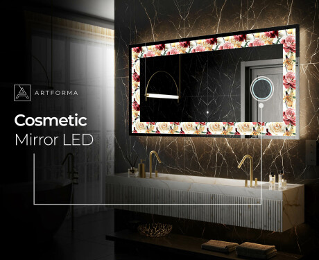 Backlit Decorative Mirror - Flowers Full Of Colors #9