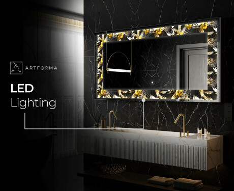 Backlit Decorative Mirror - Floral Symmetries #7
