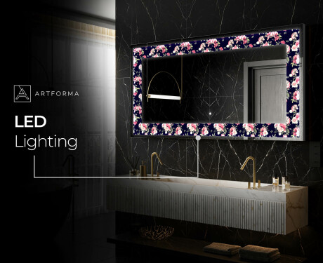 Backlit Decorative Mirror - Floral Layouts #7