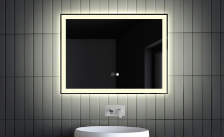Backlit LED Bathroom Mirror L01 80x60 cm, Touch Switch, Demister