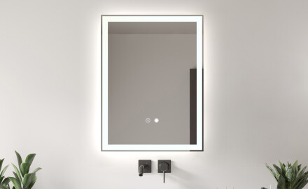 Bathroom Mirror LED L01 60x80 cm, Touch Switch, Demister
