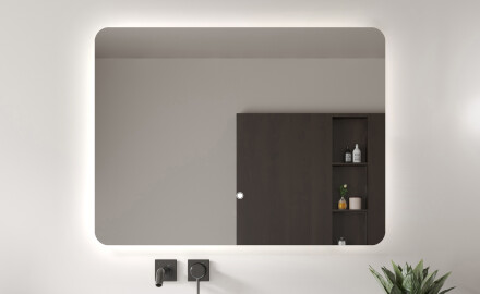 Bathroom Mirror LED L60 80x60 cm, Touch Switch