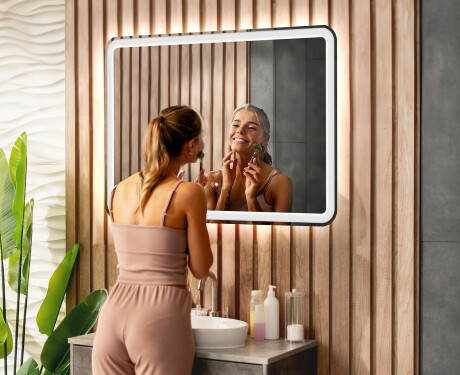 Designer Backlit LED Bathroom Mirror 100x70cm with Dual color, Touch Switch, Demister, Bluetooth speaker - L141 #7