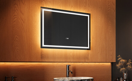 Designer Backlit LED Bathroom Mirror 70x50cm with Dual color, Touch Switch, Demister - L49