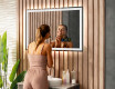 Designer Backlit LED Bathroom Mirror 80x60cm with Dual color, Demister, Station, Touch Switch - L01 #7