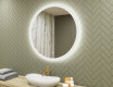 Round LED light bathroom mirror 80cm with Dual color, Touch Switch