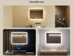 Rectangle bathroom mirror with LED lights 80x60cm with Dual color, Touch Switch, Demister #2