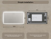 Rectangular backlit bathroom mirror 120x70cm with Dual color, Touch Switch, Demister #8