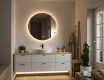 Round mirror with lighting 60 cm, dual color, touch switch, heating pad