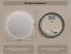 Round mirror with lighting 60 cm, dual color, touch switch, heating pad #7