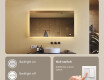 Rectangular bathroom mirror with LED lighting 80x60/60x80 cm, dual color, touch switch, heating pad #3