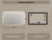 Rectangular bathroom mirror with LED lighting 80x60/60x80 cm, dual color, touch switch, heating pad #7