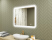 Rounded bathroom mirror with LED lighting, 80×60 cm, dual color, touch switch, heating mat