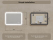 Rounded bathroom mirror with LED lighting, 80×60 cm, dual color, touch switch, heating mat #8