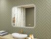 Rounded bathroom mirror with LED lighting, 80×60 cm, dual color, touch switch, heating mat