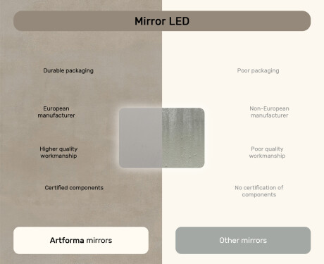 Rounded bathroom mirror with LED lighting, 100×70 cm, dual color, touch switch, heating mat #7