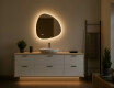 Irregular mirror with lighting 64×64 cm, dual color, touch switch, heating pad