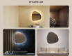 Irregular mirror with lighting 64×64 cm, dual color, touch switch, heating pad #2