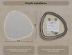 Irregular mirror with lighting 64×64 cm, dual color, touch switch, heating pad #8