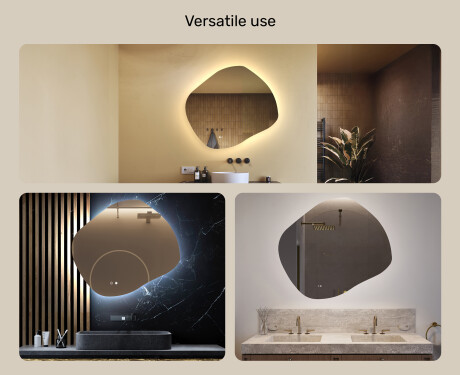 Bathroom mirror with lighting, 94×84 cm, dual color, touch switch, heating mat #2