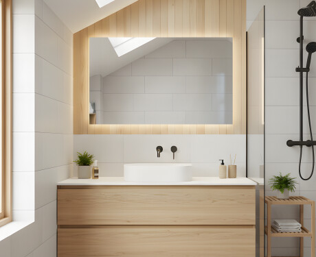 Illuminated bathroom mirror 60x80/80x60 cm with neutral light color 4500K