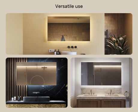 Illuminated bathroom mirror 60x80/80x60 cm with neutral light color 4500K #2