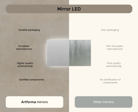 Illuminated bathroom mirror 60x80/80x60 cm with neutral light color 4500K #5