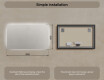 Illuminated bathroom mirror 60x80/80x60 cm with neutral light color 4500K #6